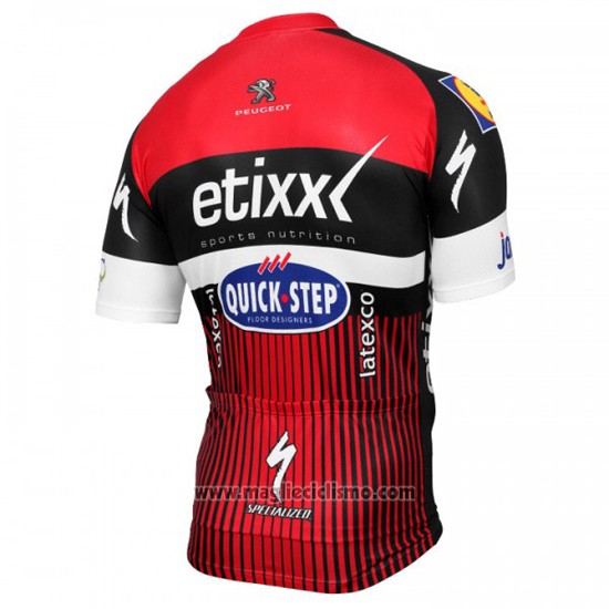 2016 Abbigliamento Ciclismo Etixx Quick Step Rosso e Nero Manica Corta e Salopette